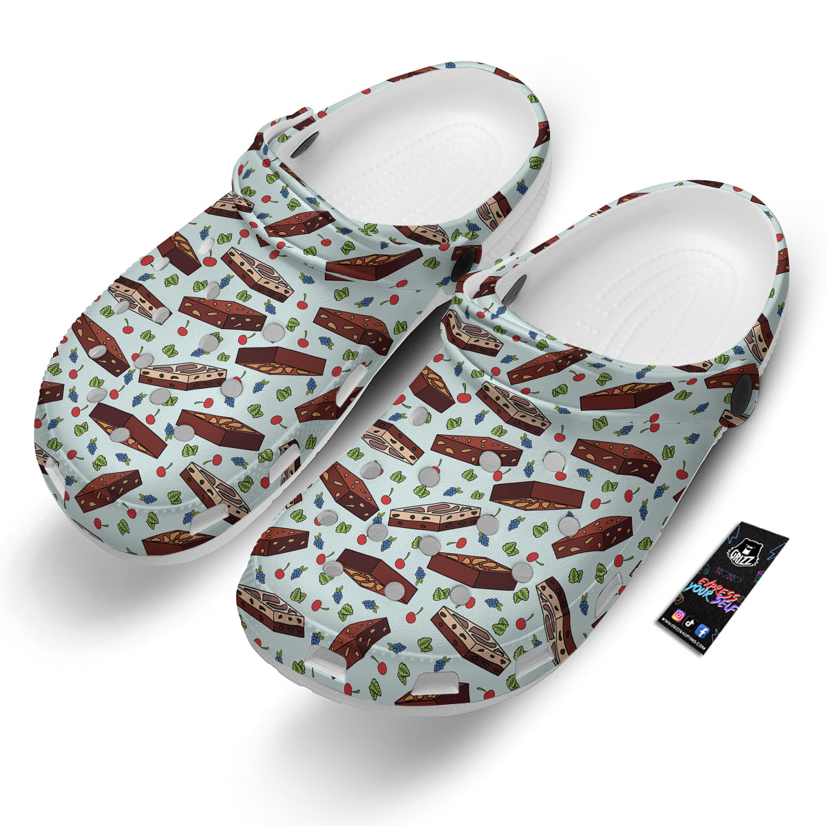 Brownie Brown Print Pattern Clog-grizzshop