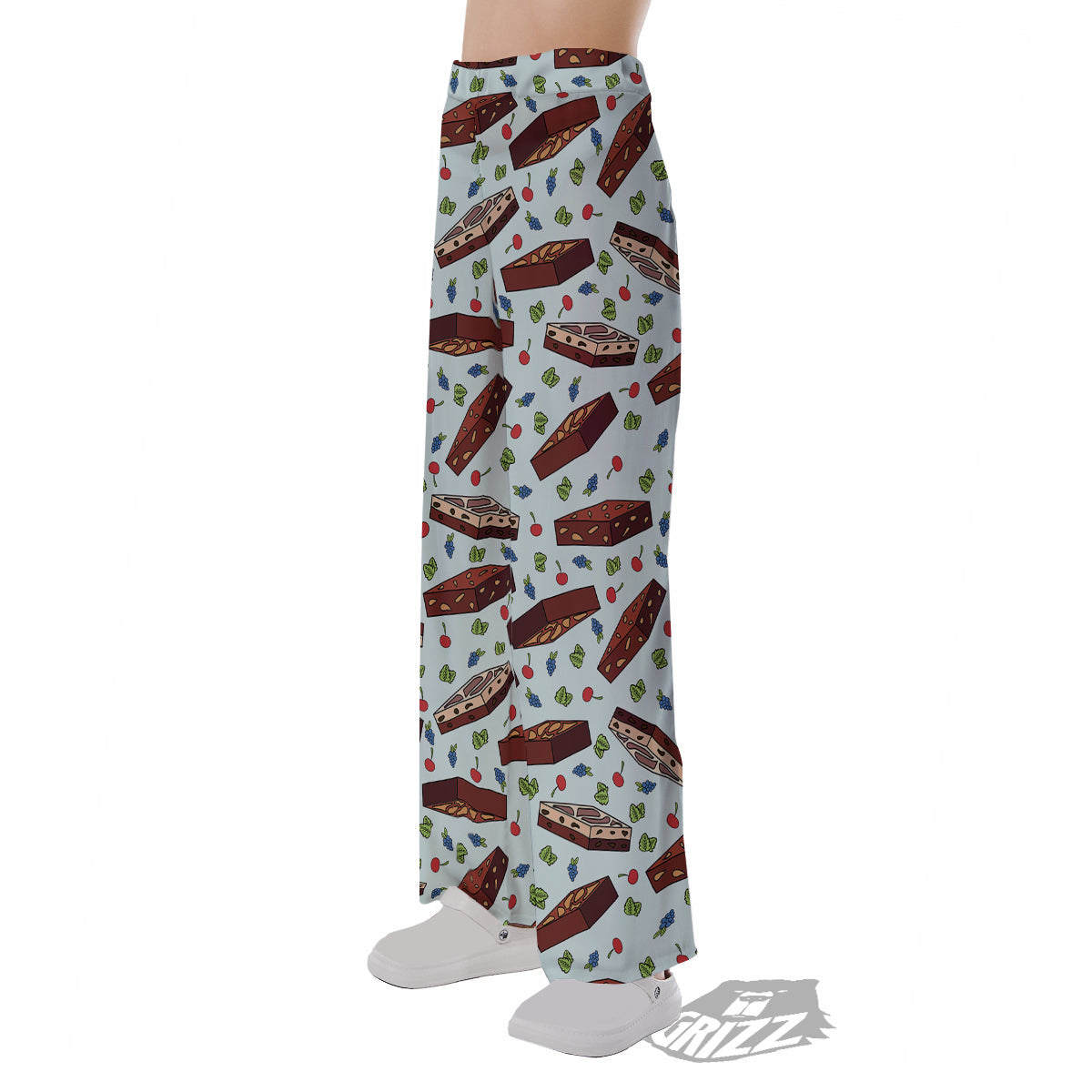 Brownie Brown Print Pattern Pajama Pants-grizzshop