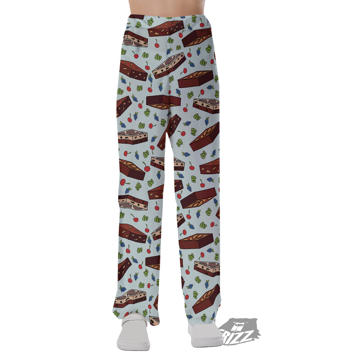 Brownie Brown Print Pattern Pajama Pants-grizzshop