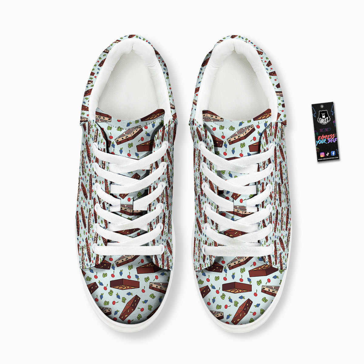 Brownie Brown Print Pattern Platform Shoes-grizzshop