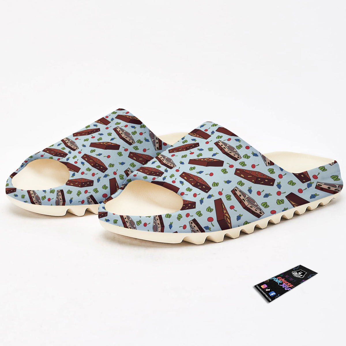 Brownie Brown Print Pattern Sandals-grizzshop