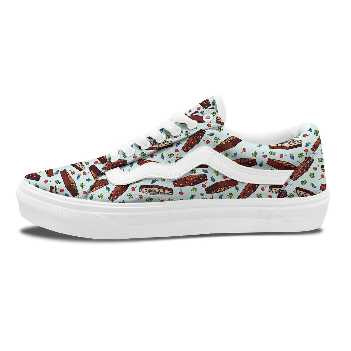 Brownie Brown Print Pattern Skate Shoes-grizzshop
