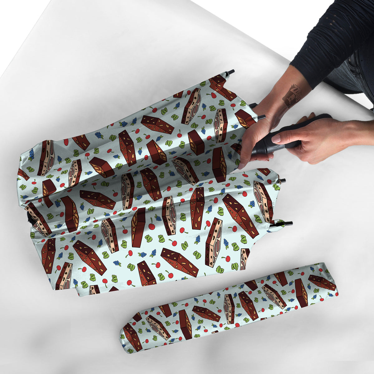 Brownie Brown Print Pattern Umbrella-grizzshop