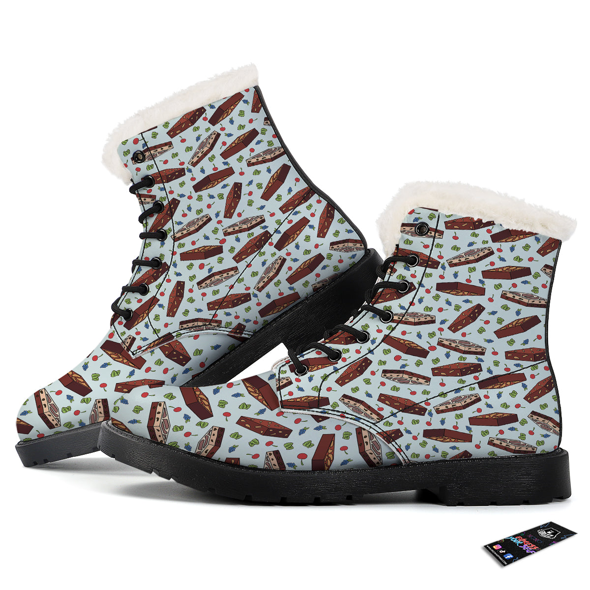 Brownie Brown Print Pattern Winter Boots-grizzshop