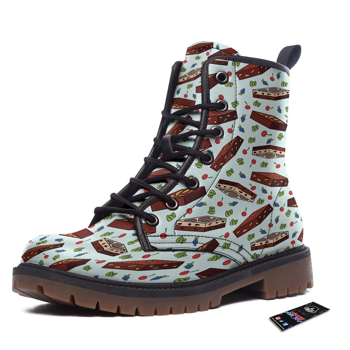 Brownie Brown Print Pattern Work Boots-grizzshop