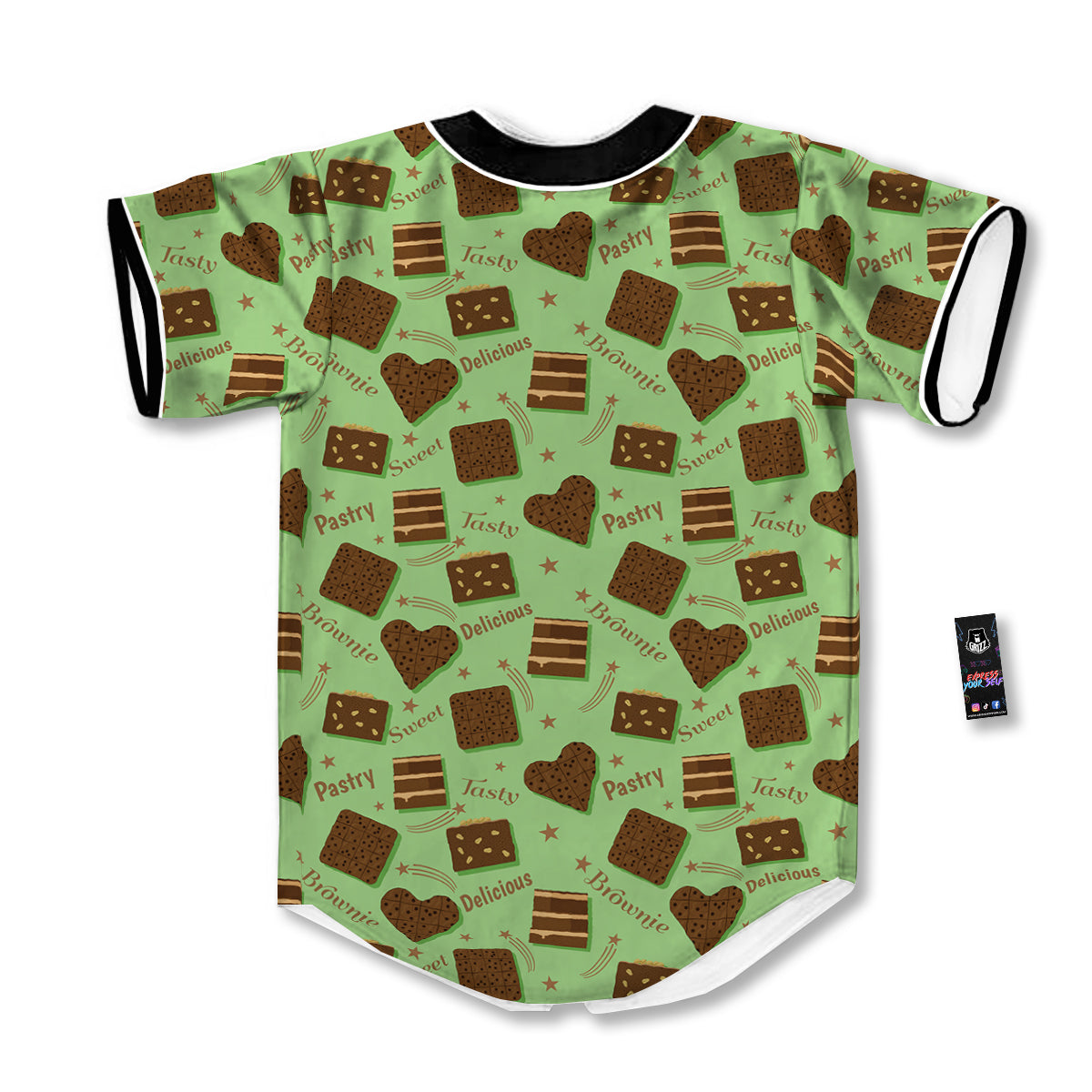 Brownie Delicious Print Pattern Baseball Jersey-grizzshop