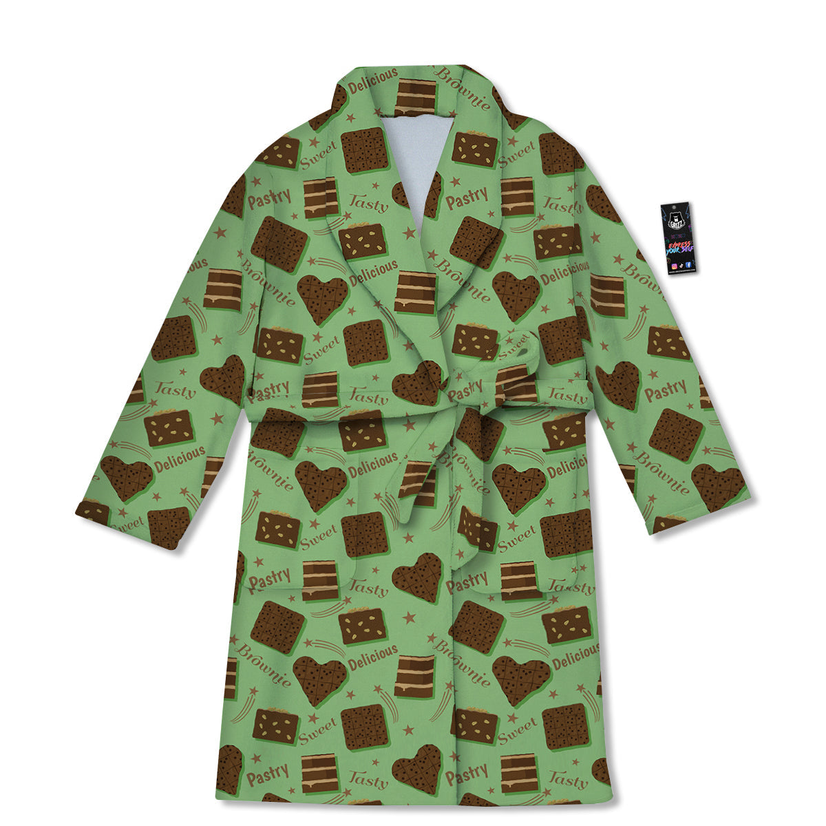 Brownie Delicious Print Pattern Bathrobe-grizzshop