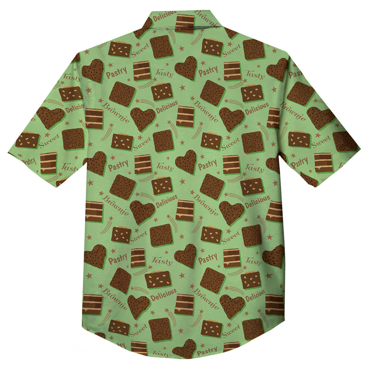 Brownie Delicious Print Pattern Button Up Shirt-grizzshop