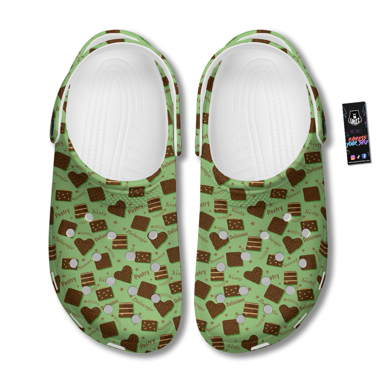 Brownie Delicious Print Pattern Clog-grizzshop