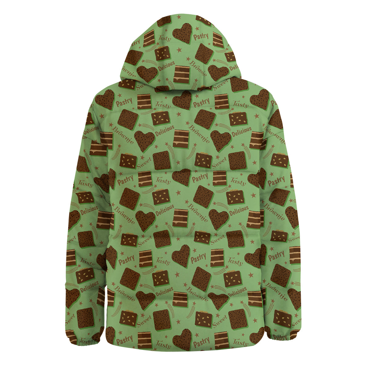Brownie Delicious Print Pattern Down Jacket-grizzshop