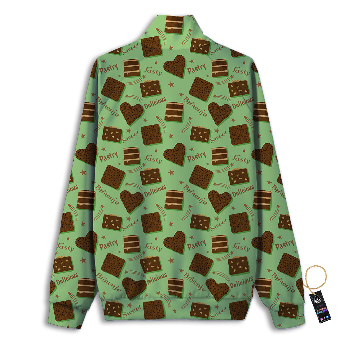 Brownie Delicious Print Pattern Track Jacket-grizzshop