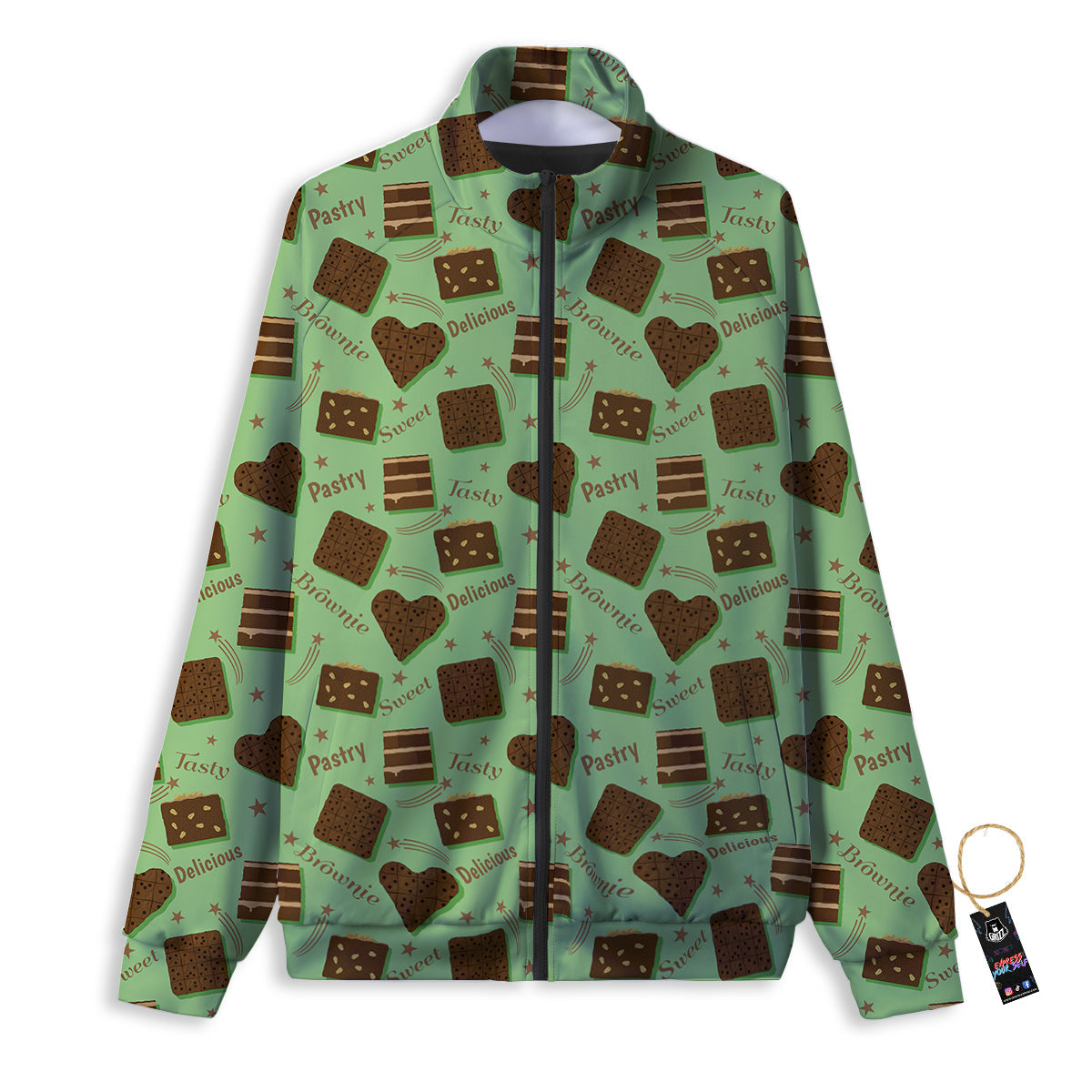 Brownie Delicious Print Pattern Track Jacket-grizzshop
