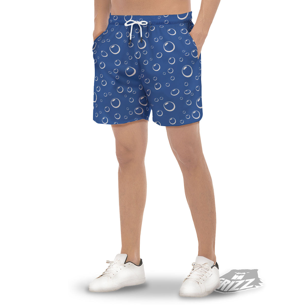 Bubble Ocean Print Pattern Men's Gym Shorts-grizzshop