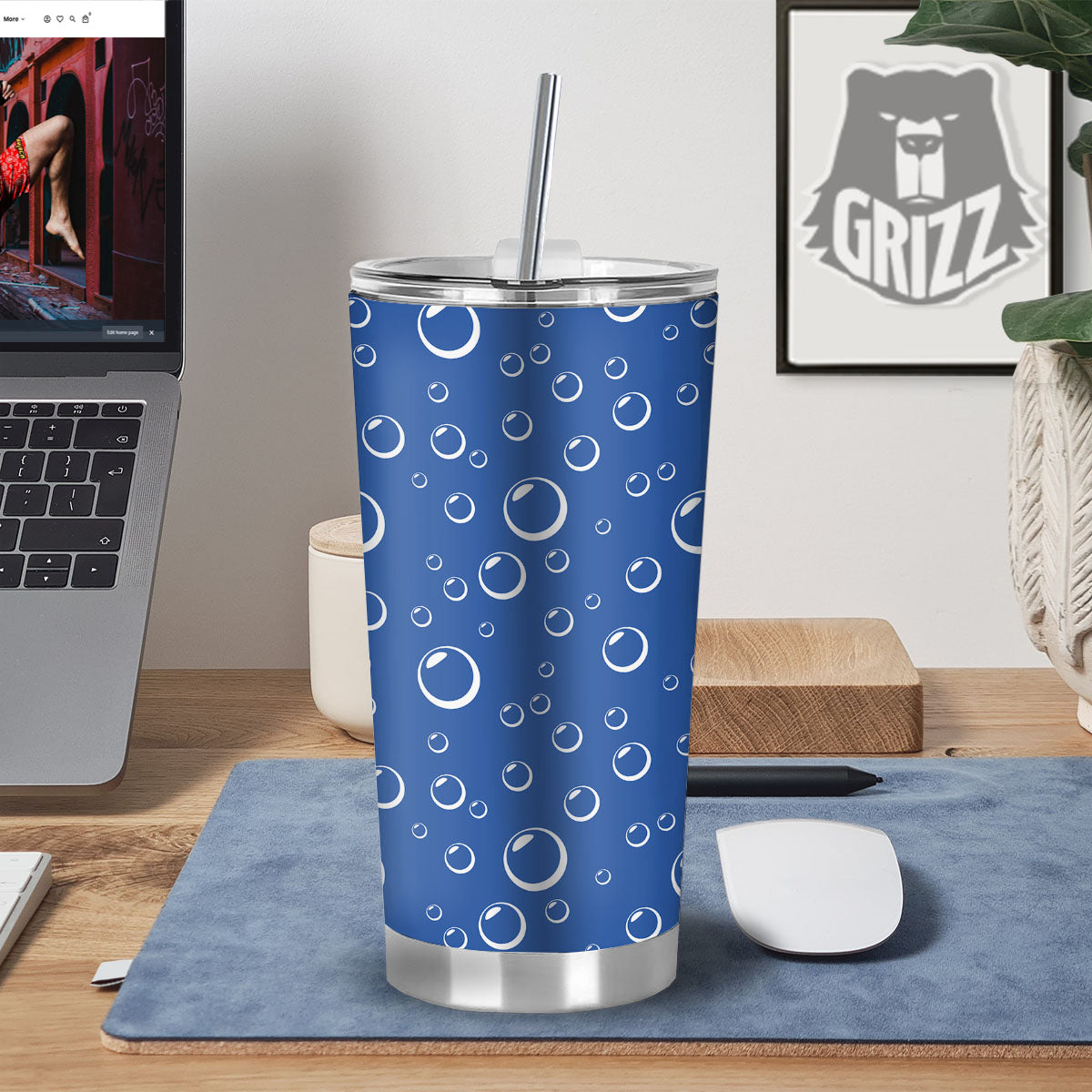 Bubble Ocean Print Pattern Tumbler-grizzshop