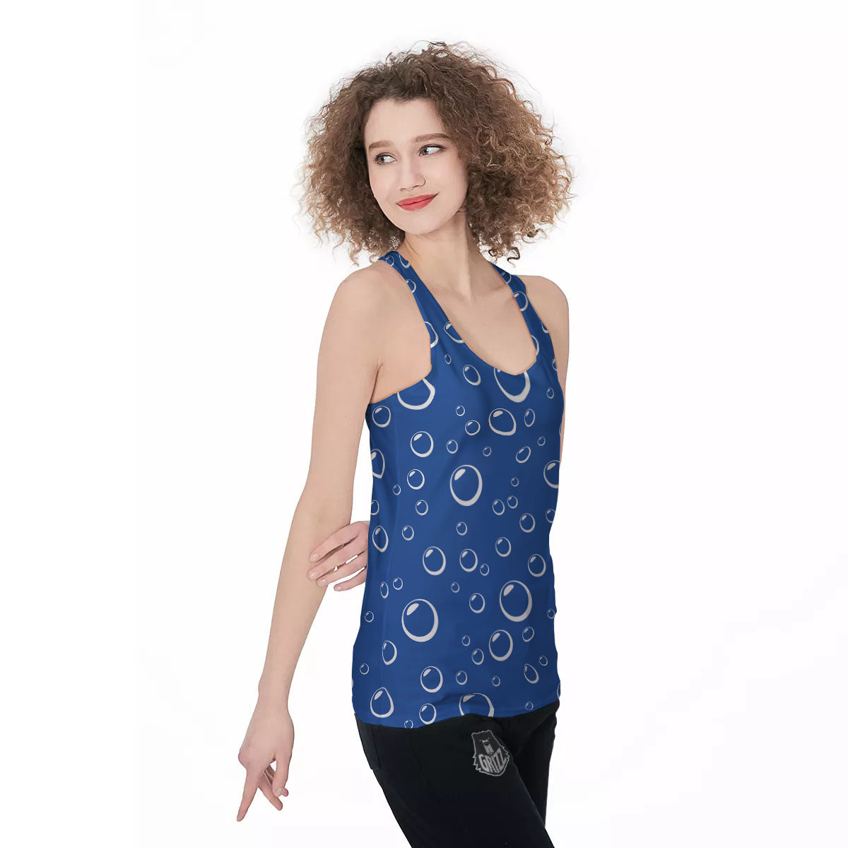 Bubble Ocean Print Pattern Women's Racerback Tank Top-grizzshop