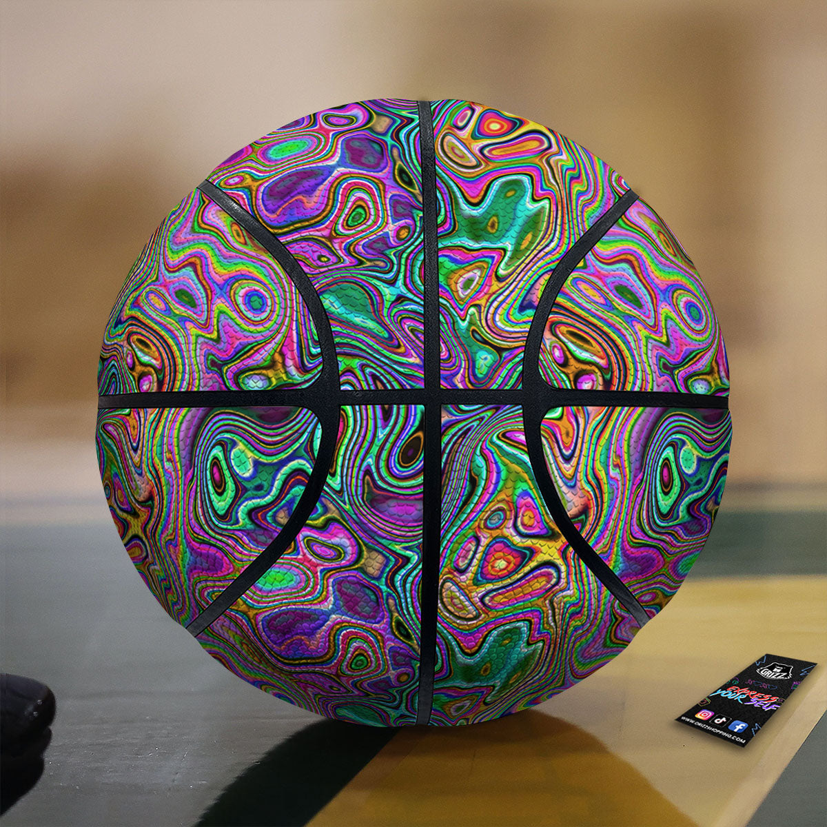 Bubble Psychedelic Print Pattern Basketball-grizzshop