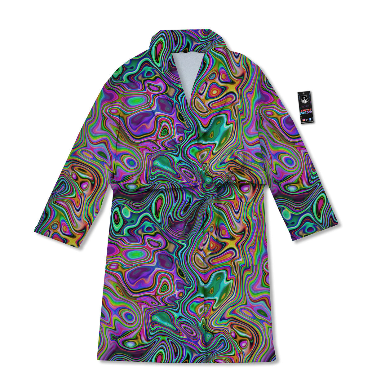 Bubble Psychedelic Print Pattern Bathrobe-grizzshop