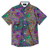 Bubble Psychedelic Print Pattern Button Up Shirt-grizzshop