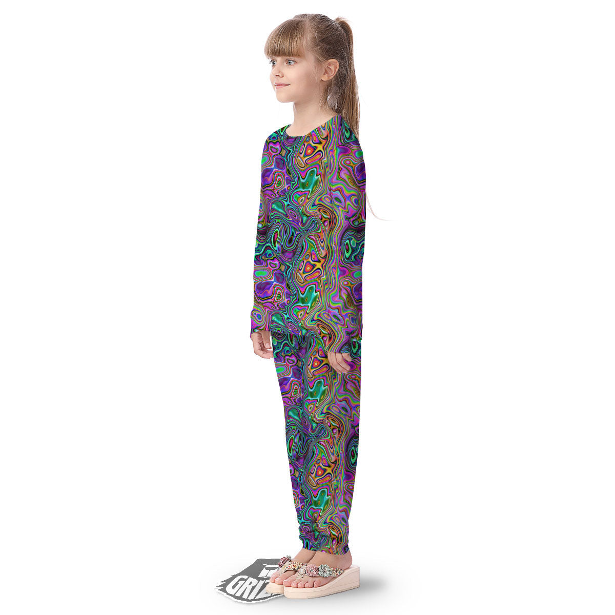 Bubble Psychedelic Print Pattern Kid's Pajamas-grizzshop