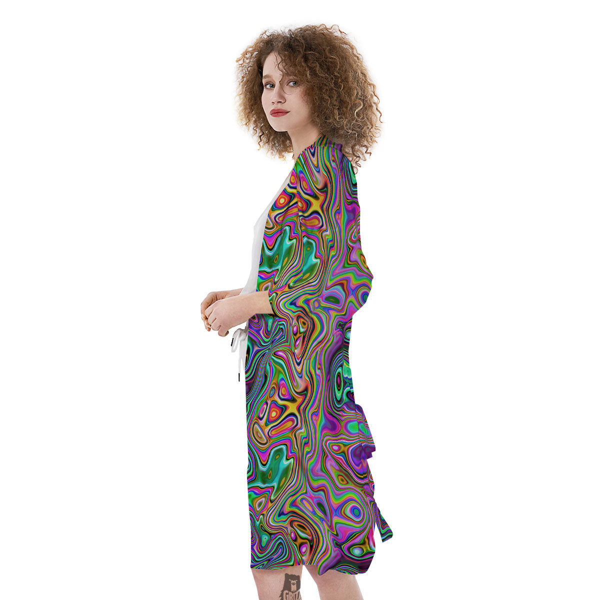 Bubble Psychedelic Print Pattern Kimono-grizzshop
