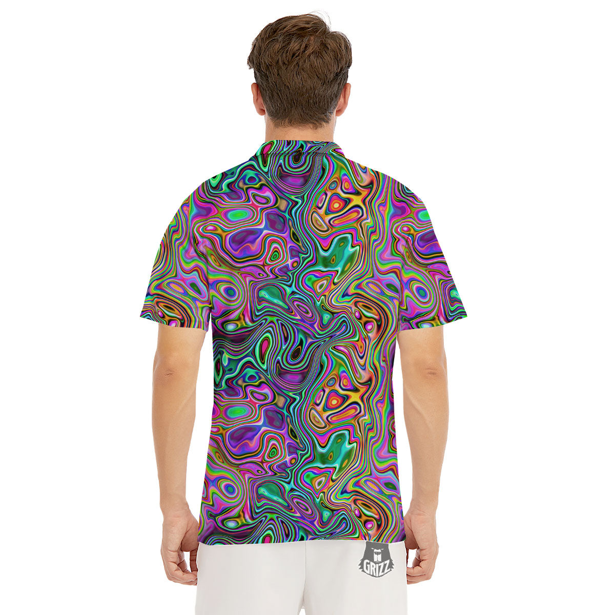 Bubble Psychedelic Print Pattern Men's Golf Shirts-grizzshop