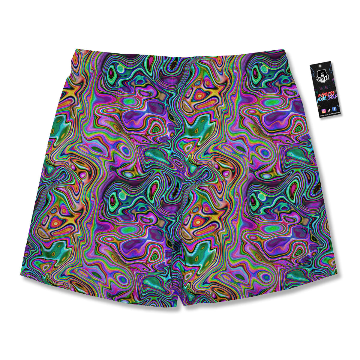 Bubble Psychedelic Print Pattern Men's Running Shorts-grizzshop