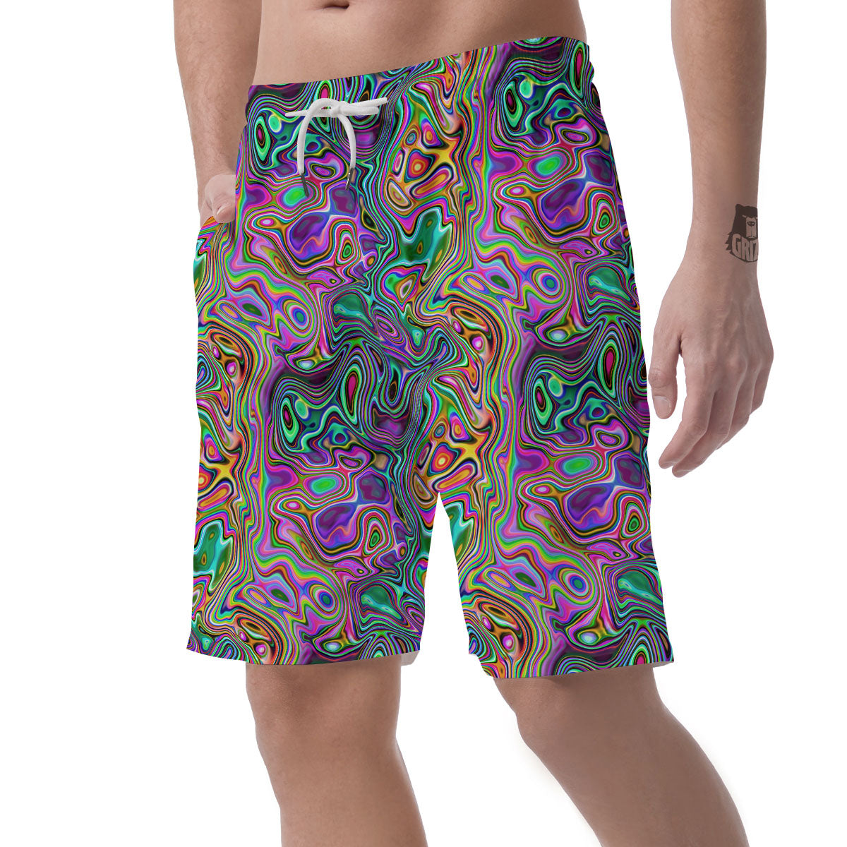 Bubble Psychedelic Print Pattern Men's Shorts-grizzshop