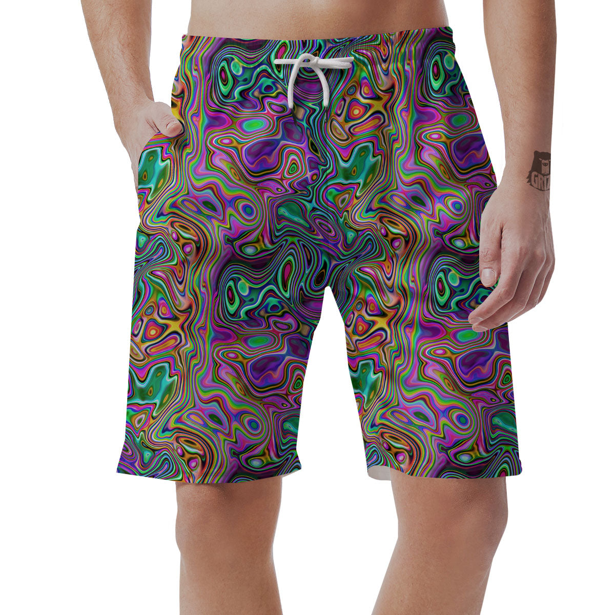 Bubble Psychedelic Print Pattern Men's Shorts-grizzshop
