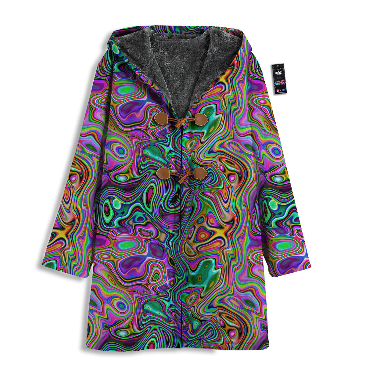 Bubble Psychedelic Print Pattern Men's Windbreaker Jacket-grizzshop