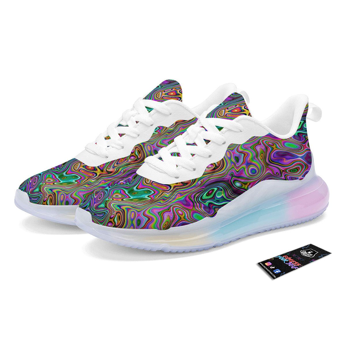Bubble Psychedelic Print Pattern Running Sneakers-grizzshop