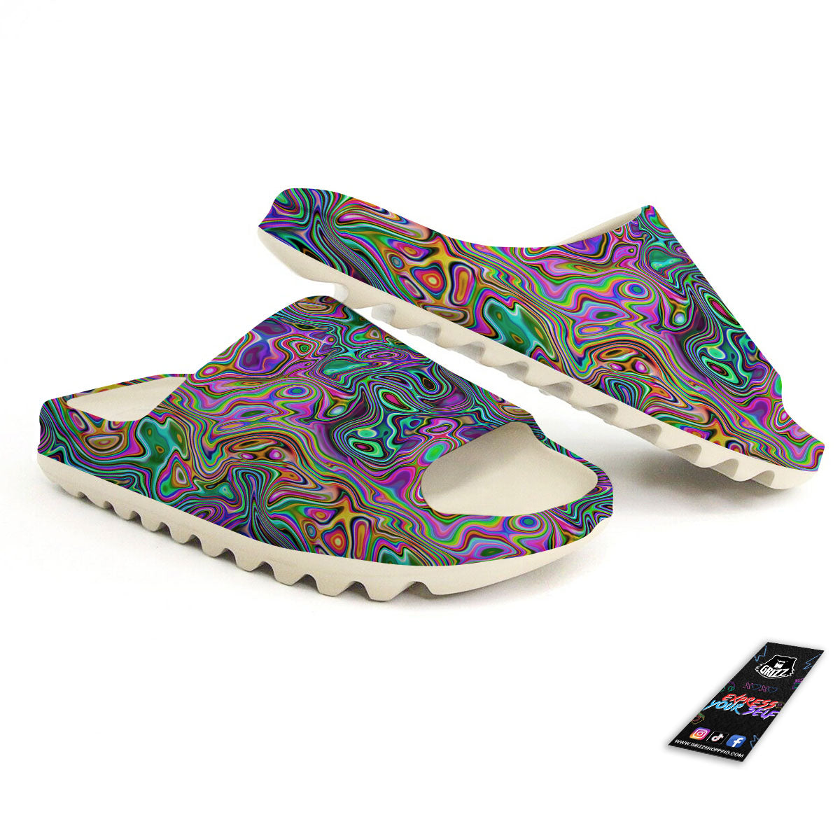 Bubble Psychedelic Print Pattern Sandals-grizzshop