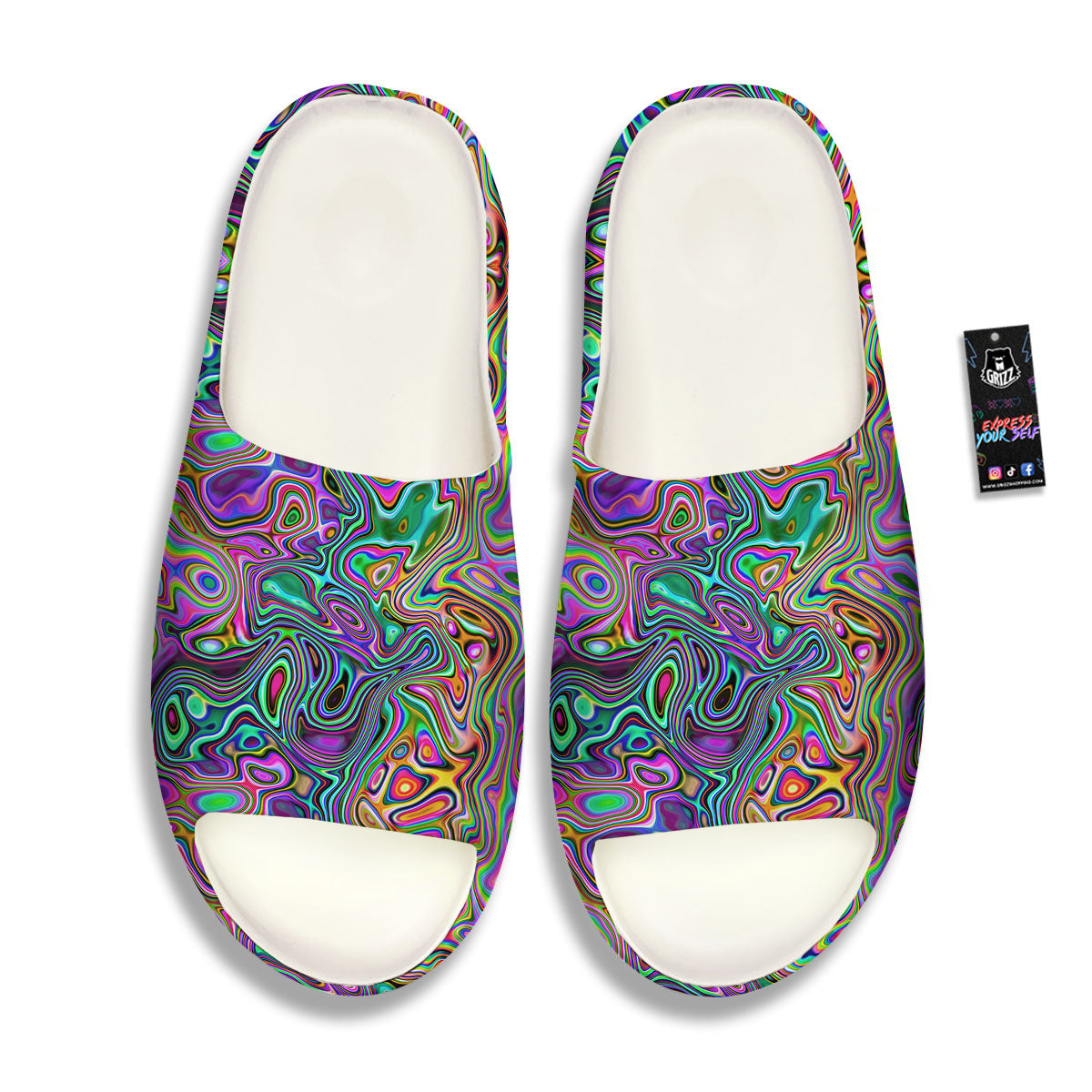Bubble Psychedelic Print Pattern Sandals-grizzshop