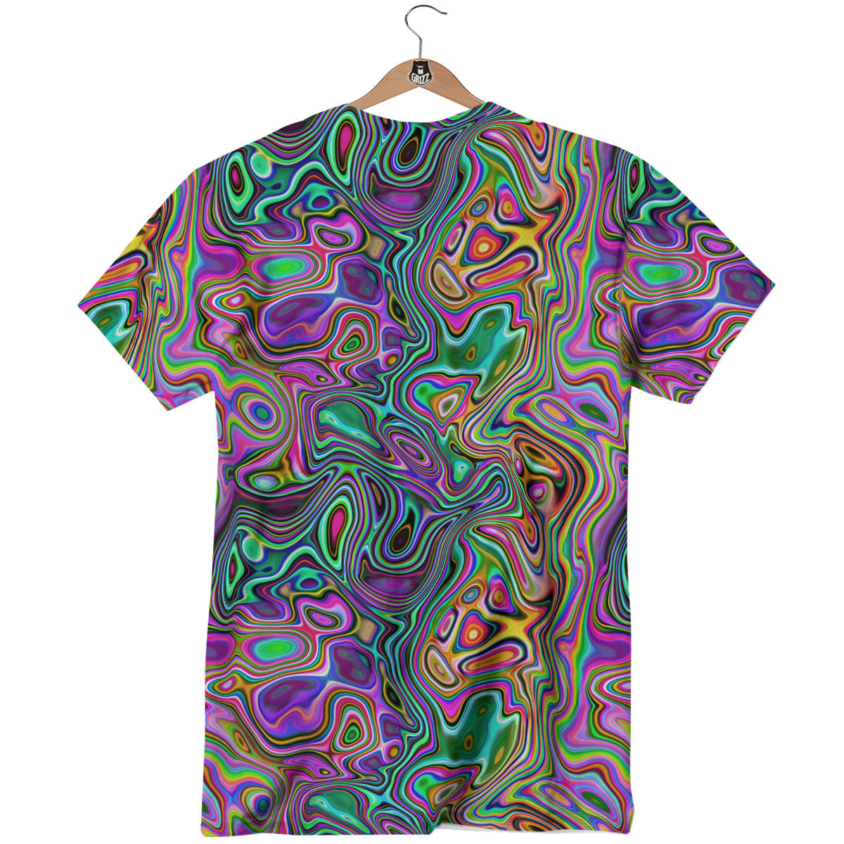 Bubble Psychedelic Print Pattern T-Shirt-grizzshop