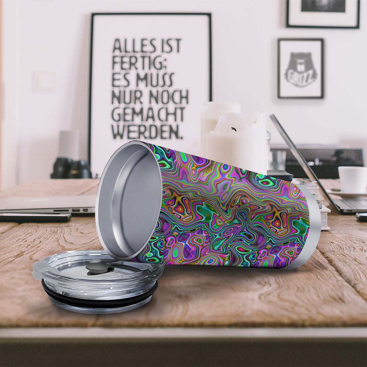 Bubble Psychedelic Print Pattern Tumbler-grizzshop