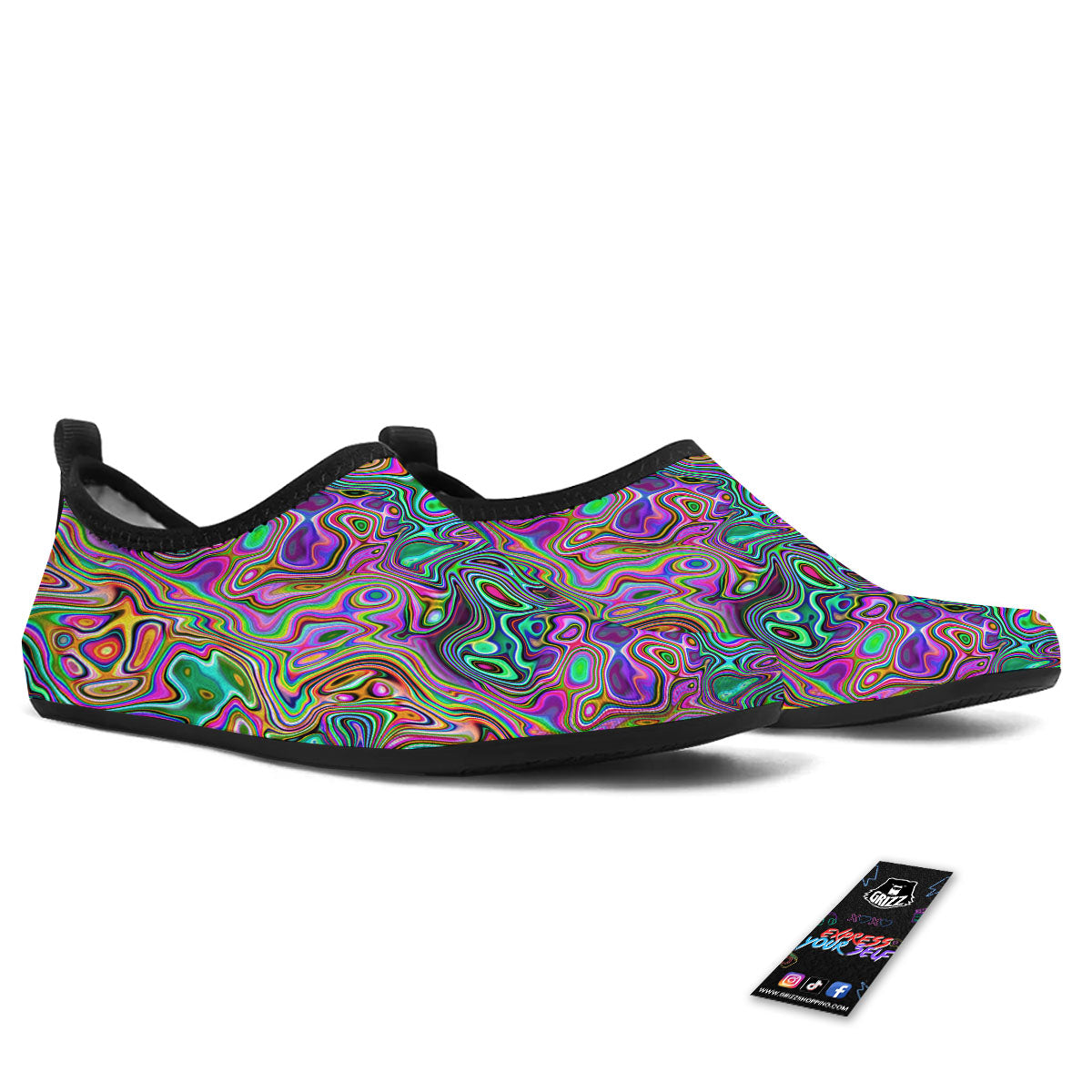 Bubble Psychedelic Print Pattern Water Shoes-grizzshop