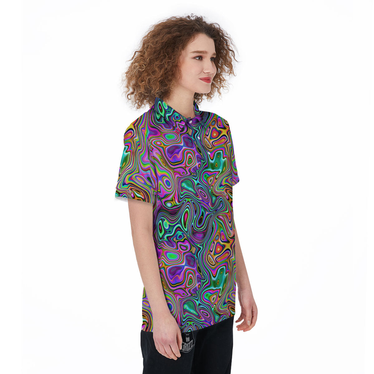 Bubble Psychedelic Print Pattern Women's Golf Shirts-grizzshop