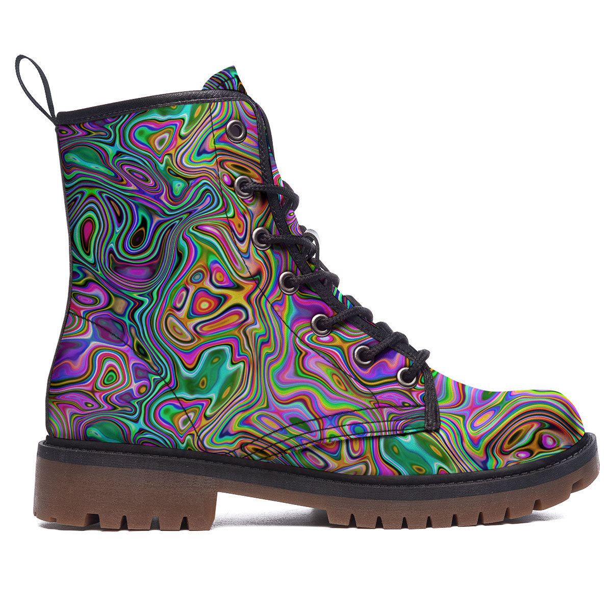 Bubble Psychedelic Print Pattern Work Boots-grizzshop