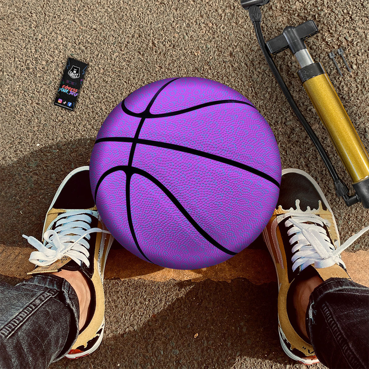 Bubble Purple Print Pattern Basketball-grizzshop