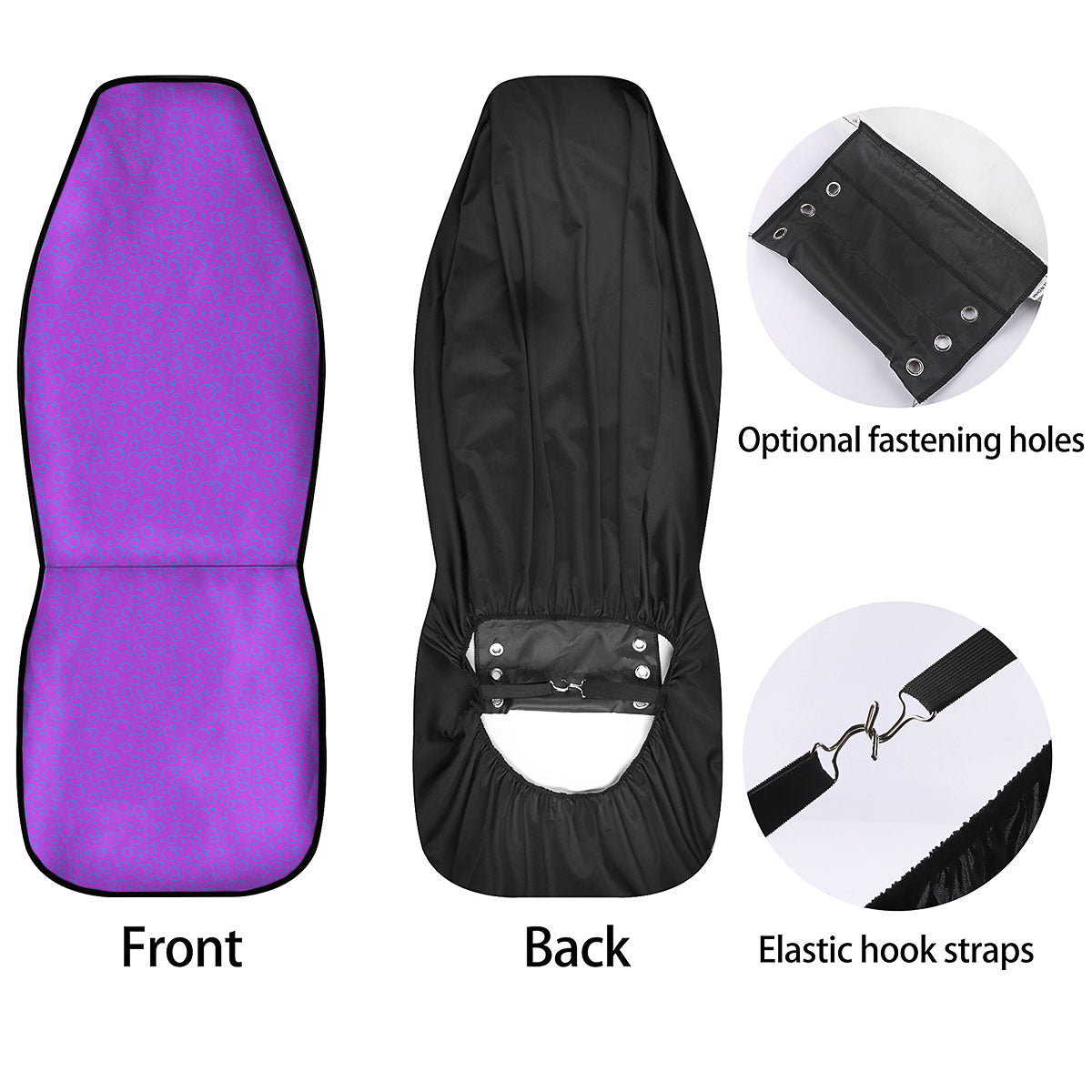 Bubble Purple Print Pattern Car Seat Covers-grizzshop
