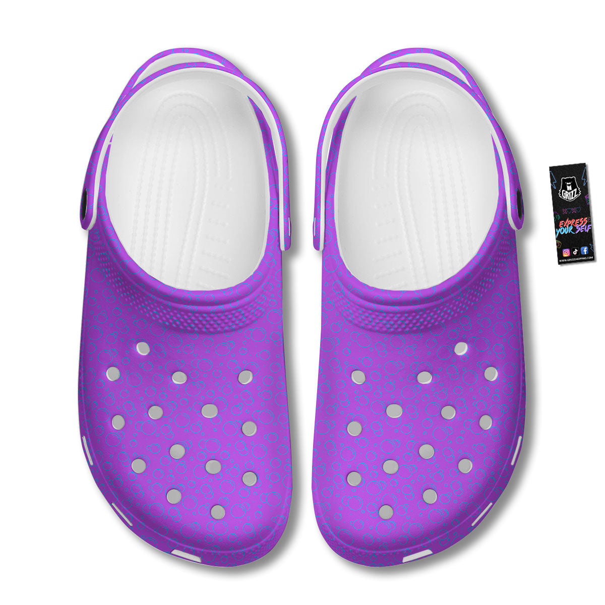 Bubble Purple Print Pattern Clog-grizzshop