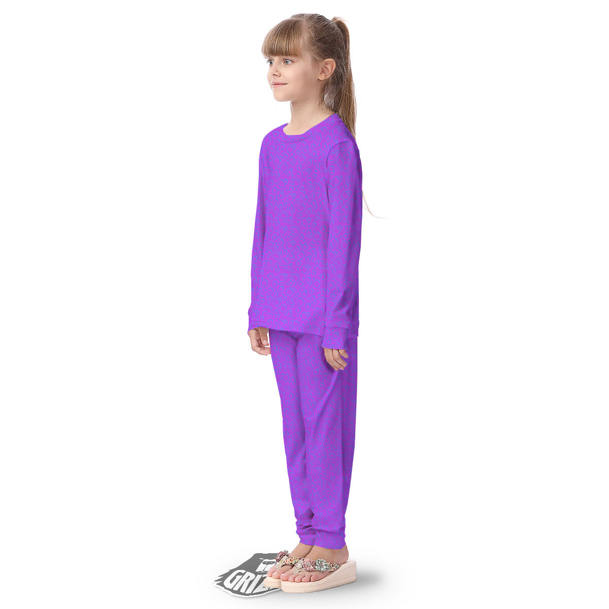 Bubble Purple Print Pattern Kid's Pajamas-grizzshop