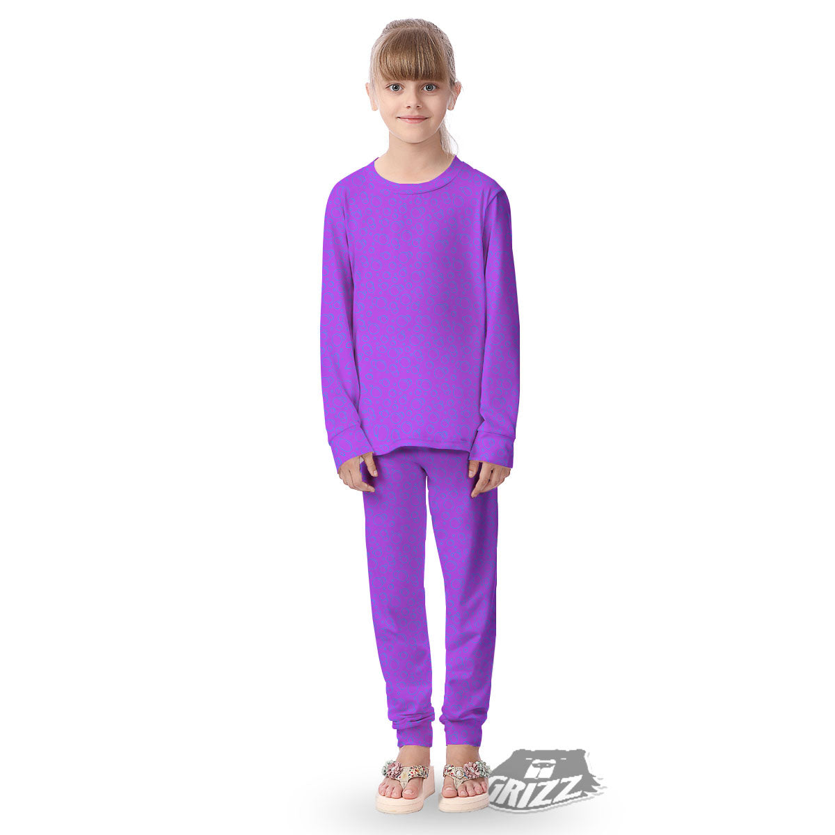 Bubble Purple Print Pattern Kid's Pajamas-grizzshop