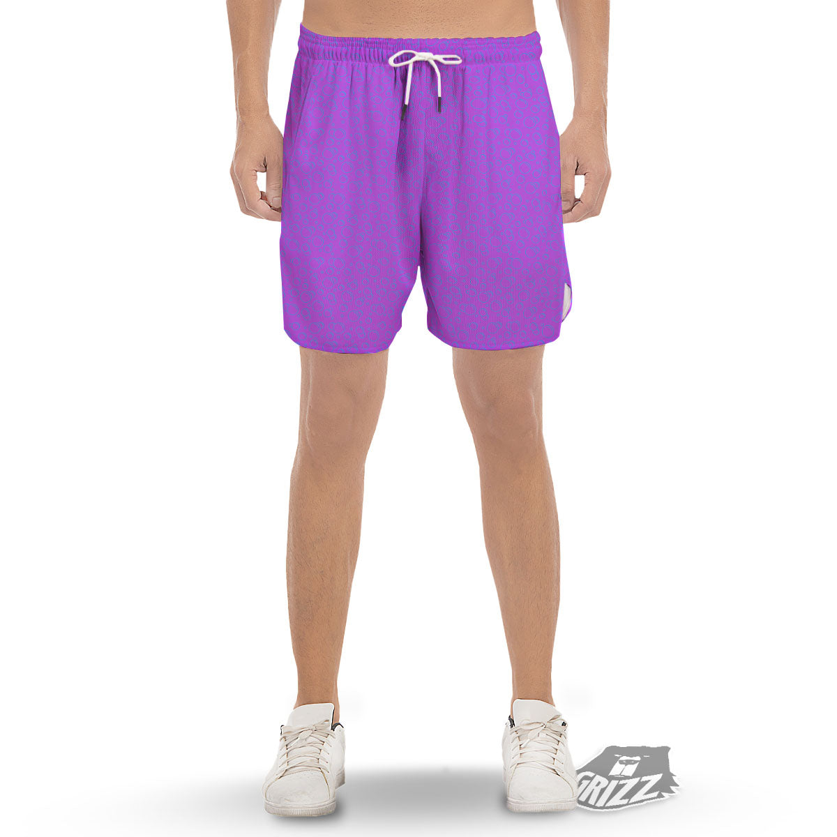 Bubble Purple Print Pattern Men's Gym Shorts-grizzshop