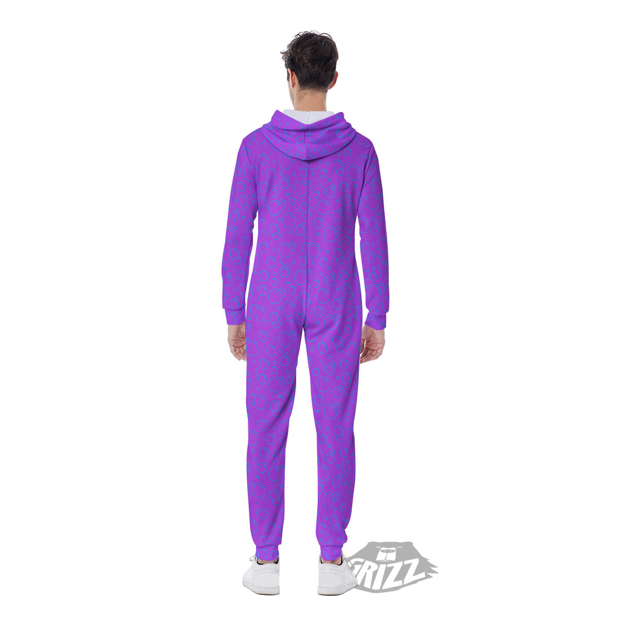 Bubble Purple Print Pattern Men's Jumpsuit-grizzshop