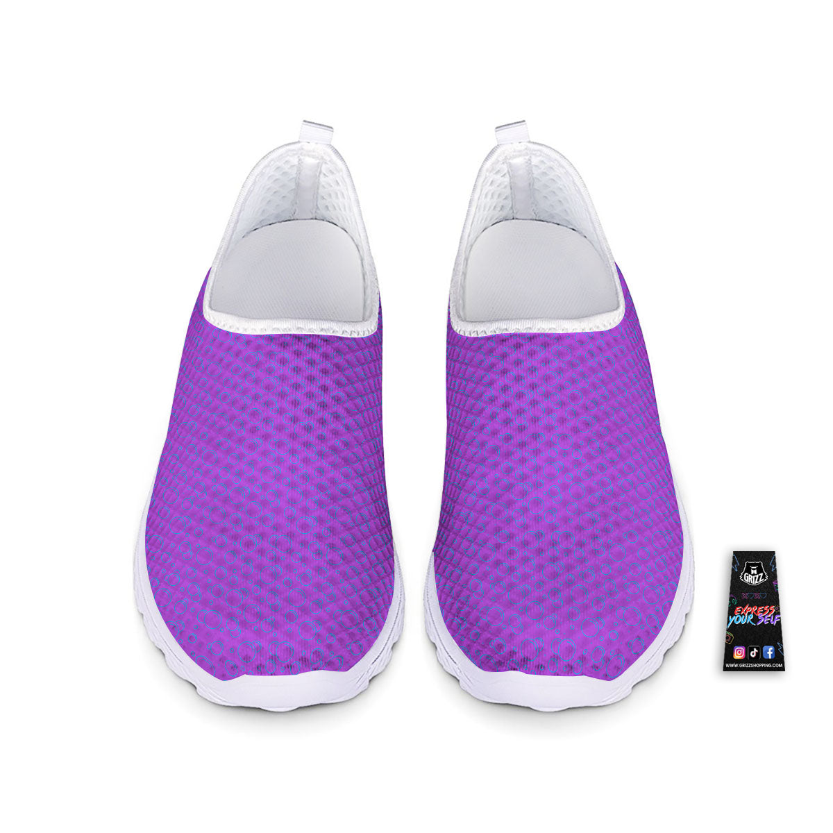 Bubble Purple Print Pattern Nurse Shoes-grizzshop