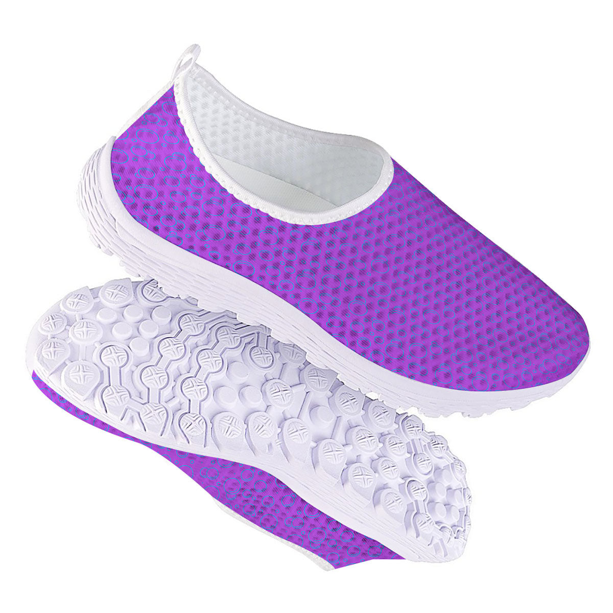 Bubble Purple Print Pattern Nurse Shoes-grizzshop