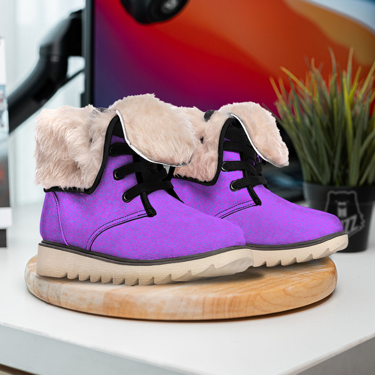 Bubble Purple Print Pattern Snow Boots-grizzshop