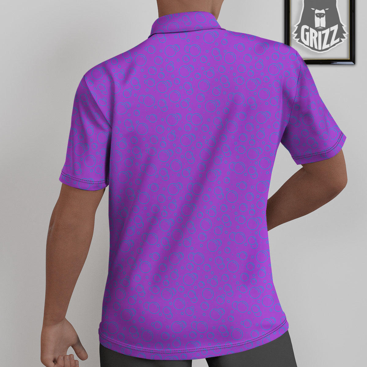 Bubble Purple Print Pattern Untucked Shirts-grizzshop