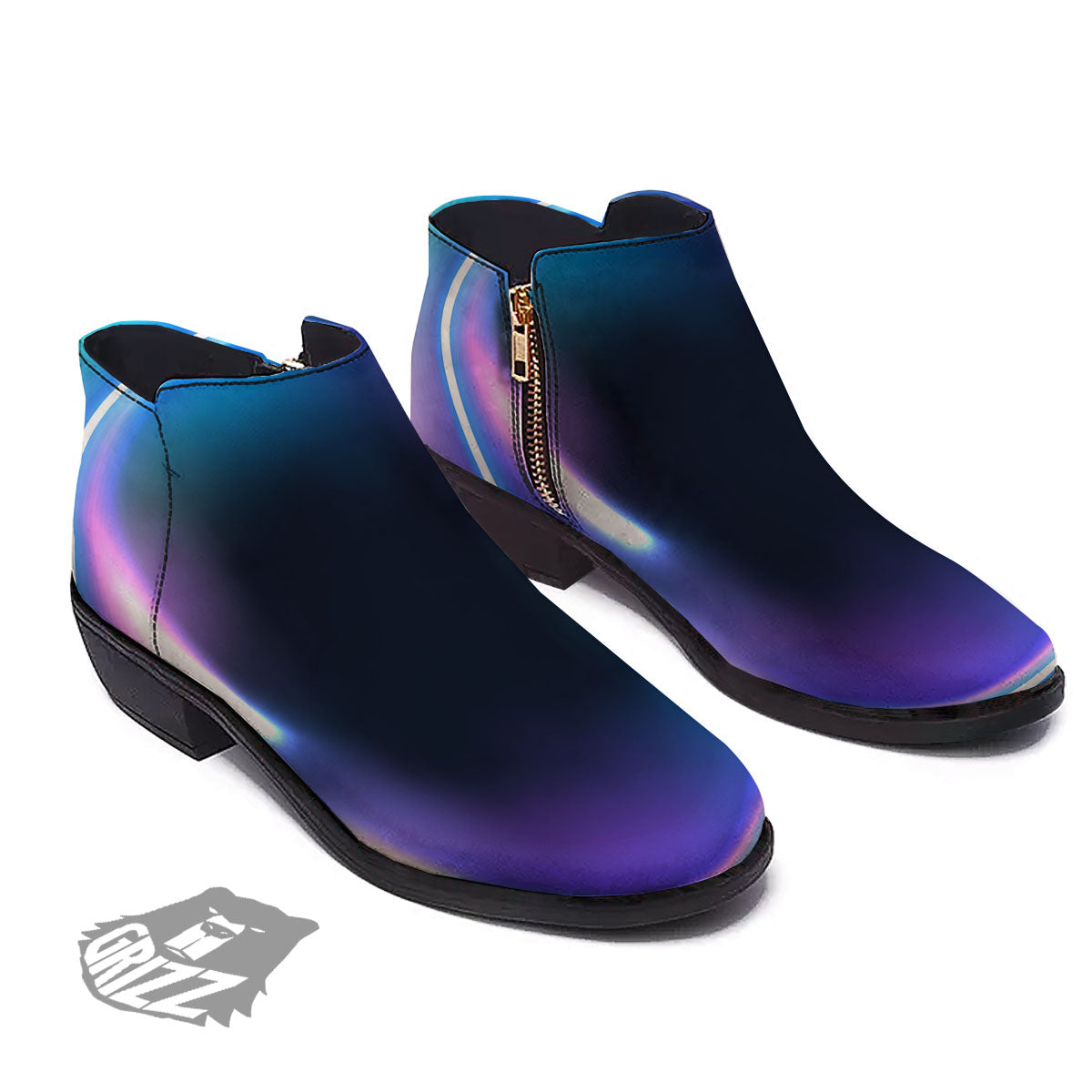 Bubble Rave Print Ankle Boots-grizzshop