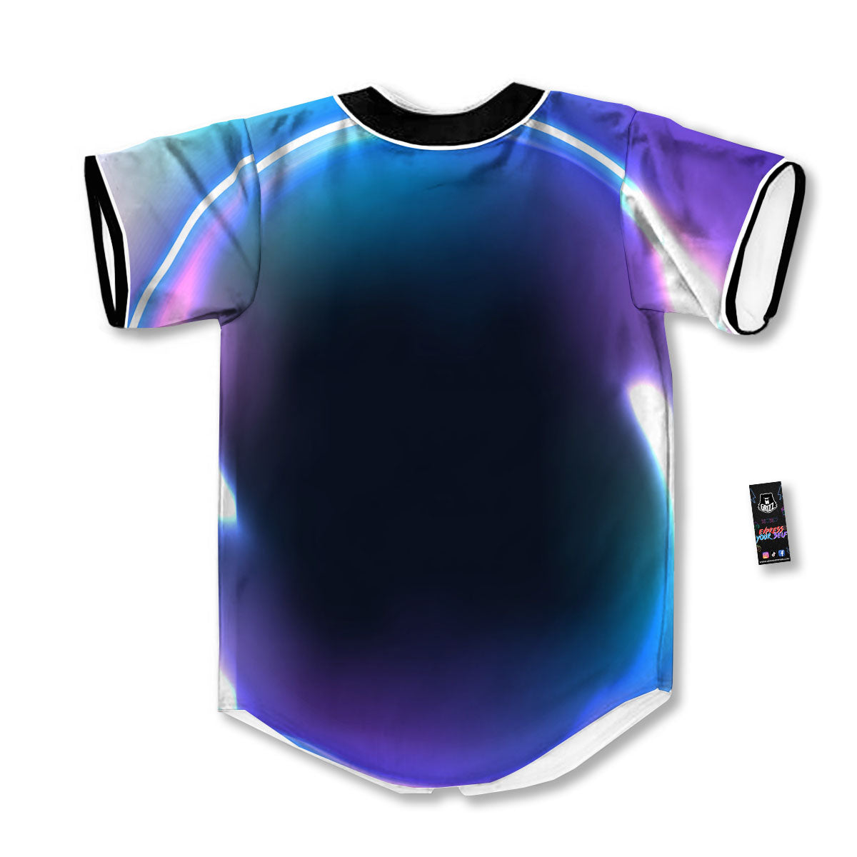 Bubble Rave Print Baseball Jersey-grizzshop